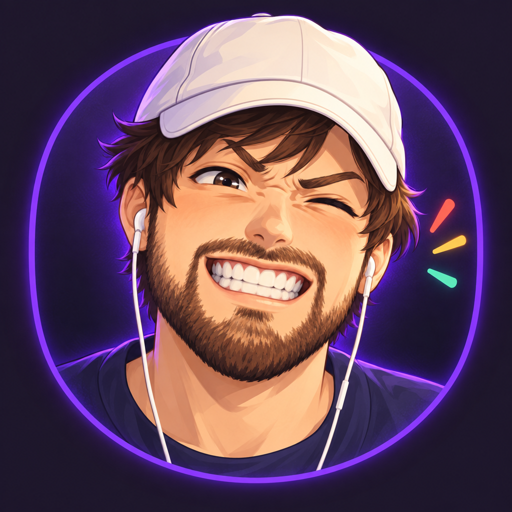 Illustrated portrait of EmpyZ in a white cap
